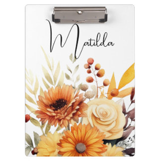 Carpeta De Pinza floral acuarela personalizada