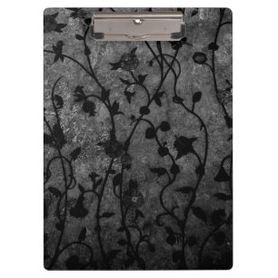 Carpeta De Pinza Floral antiguo gótico blanco y negro