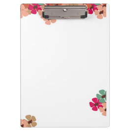Carpeta De Pinza Floral Clipboard with Colorful Blooms