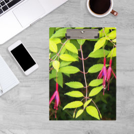 Carpeta De Pinza Floral colgante de fucsia rosa