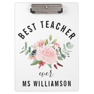 Carpeta De Pinza Floral de agradecimiento del profesor personalizad