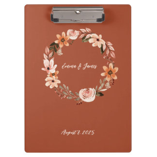Carpeta De Pinza Floral de color de agua boho personalizada
