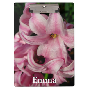 Carpeta De Pinza Floral de primavera de Hyacint rosado