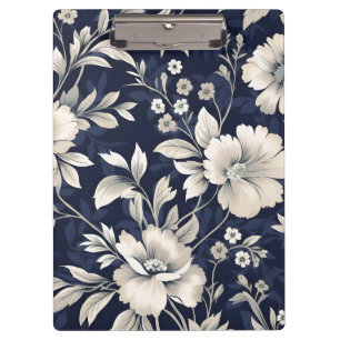 Carpeta De Pinza Floral en azul