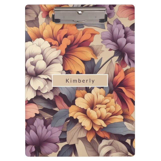 Carpeta De Pinza Floral moderno rosa rosa elegante elegante elegant (Anverso)
