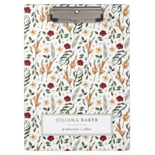 Carpeta De Pinza Floral Personalizado Delicado