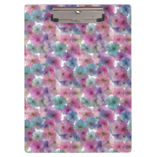 Carpeta De Pinza Floral primaveral vintage en verde y rosa pastel