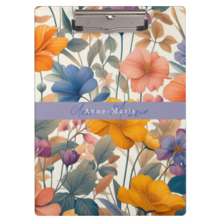 Carpeta De Pinza Floral rústico colorido bohemio botánico