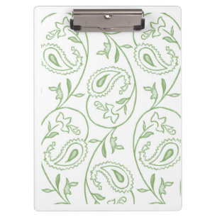 Carpeta De Pinza "Floreado de Cachemira Verde" Espiral Artística El