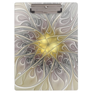Carpeta De Pinza Florecer con flor de fractal abstracto moderno de