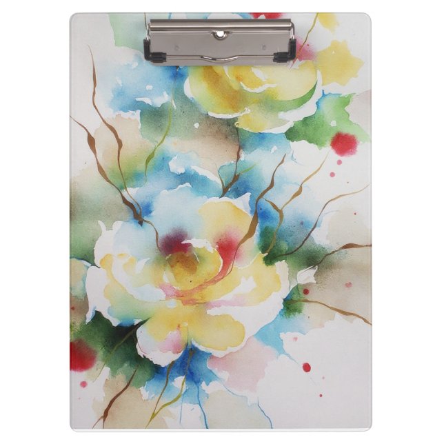 Carpeta De Pinza Flores acuáticas abstractas (Anverso)