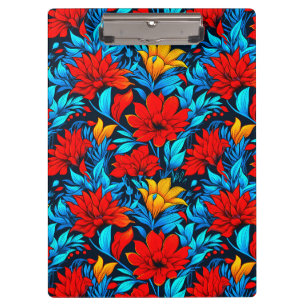 Carpeta De Pinza Flores amarillas rojas florales Patrón-13075