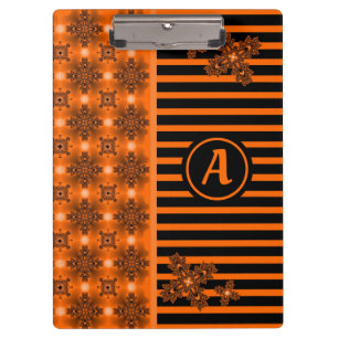 Carpeta De Pinza Flores artdeco en estilo retro con monograma
