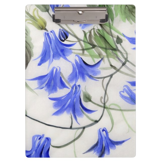 Carpeta De Pinza Flores azules (Anverso)