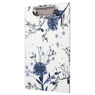 Carpeta De Pinza Flores azules