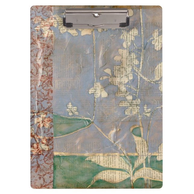 Carpeta De Pinza Flores blancas en el fondo de la prensa (Anverso)