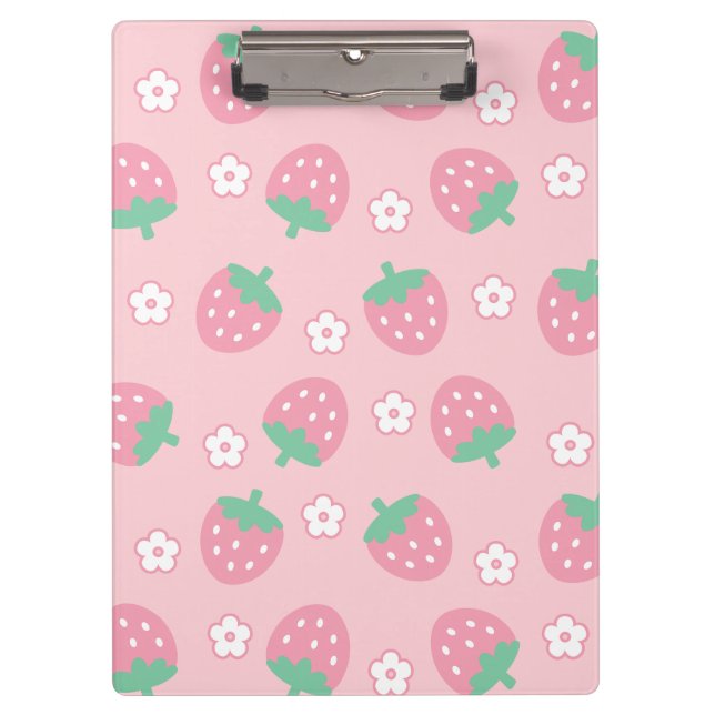 Carpeta De Pinza Flores blancas rosadas Sakura Kawaii Cute (Anverso)
