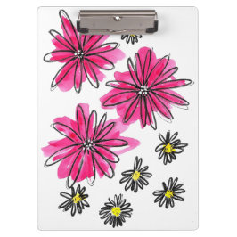 Carpeta De Pinza Flores blancas y rosas singulares