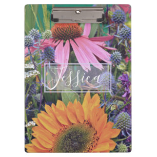 Carpeta De Pinza Flores Coloridas Brillantes Foto Personalizada