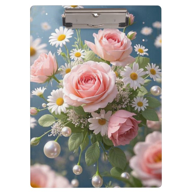 Carpeta De Pinza Flores con elegante extravagancia atemporal (Anverso)