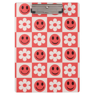 Carpeta De Pinza Flores cubiertas y rojas de caras felices