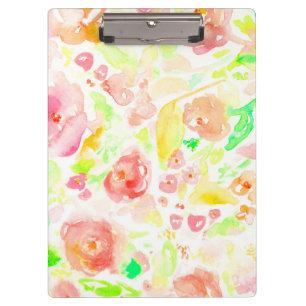 Carpeta De Pinza Flores de acuarela coloridas lindas