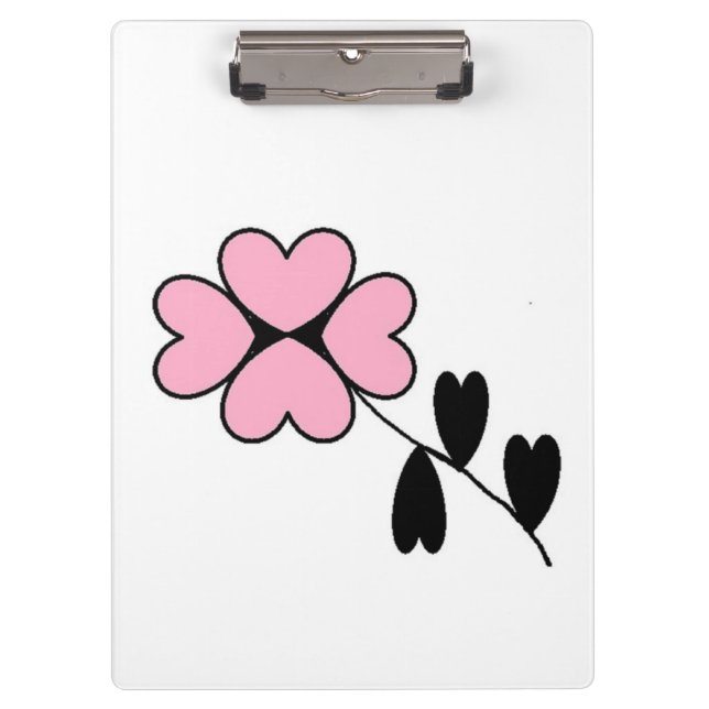 CARPETA DE PINZA FLORES DE CORAZÓN ROSA (Anverso)