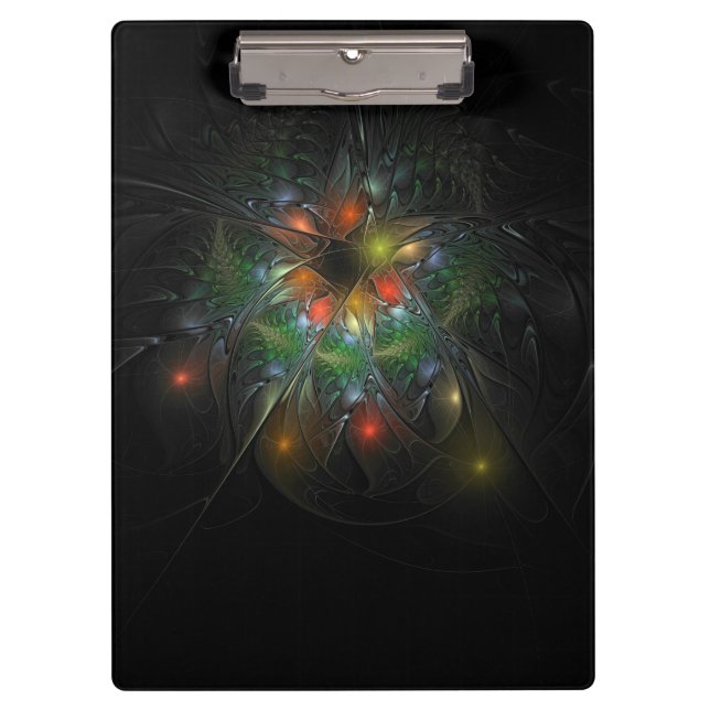 Carpeta De Pinza Flores de fantasía fractal blandas y tendientes (Anverso)