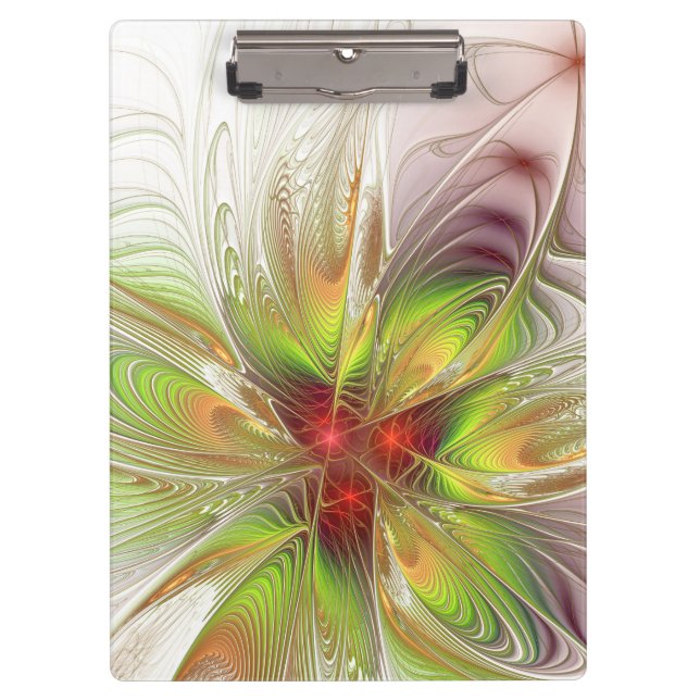 Carpeta De Pinza Flores de fantasía fractal blandas y tendientes (Anverso)