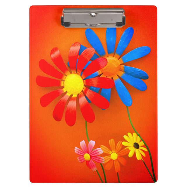 Carpeta De Pinza Flores de jardín metalizado (Anverso)