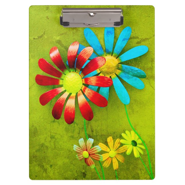 Carpeta De Pinza Flores de jardín Metalizado rústico (Anverso)