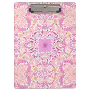 Carpeta De Pinza Flores de jardín retro en rosa