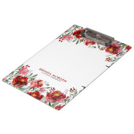 Carpeta De Pinza Flores de jardín rojo oscuro