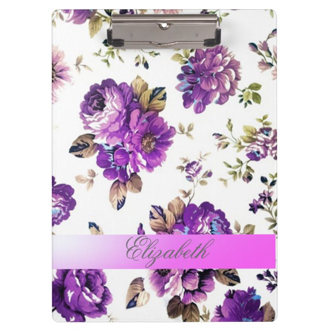Carpeta De Pinza Flores de Moda vitícola Girly-Personalizadas (Anverso)