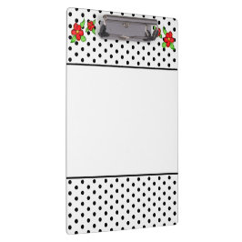 Carpeta De Pinza Flores de rojo negro y blanco