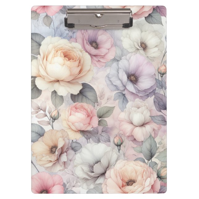 Carpeta De Pinza Flores de Rosa Elegantes (Anverso)