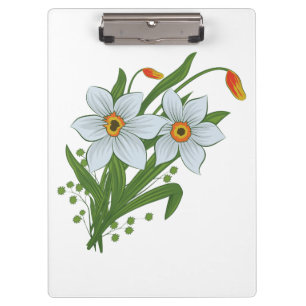 Carpeta De Pinza Flores de tulipanes y daffodils