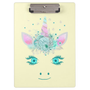 Carpeta De Pinza Flores de Unicornio Lindo Fabuloso Cara 1