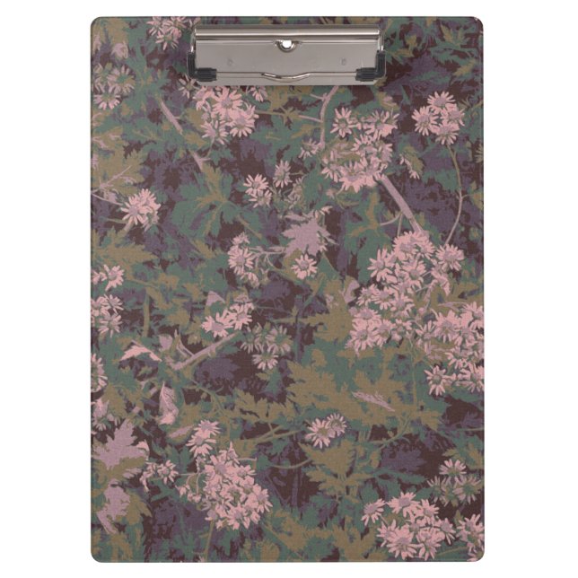 Carpeta De Pinza Flores, hojas, y camuflaje (Anverso)