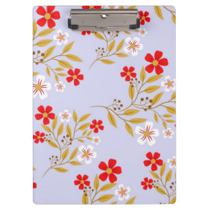 Carpeta De Pinza Flores rojas bonitas de estilo vintage en patrón a