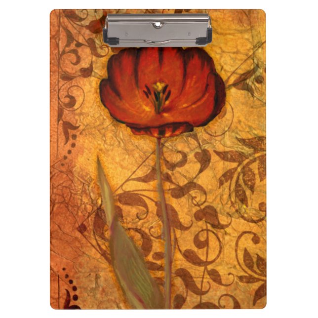 Carpeta De Pinza Flores rojas I (Anverso)