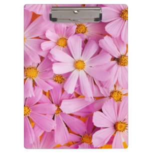 Carpeta De Pinza Flores Rosadas