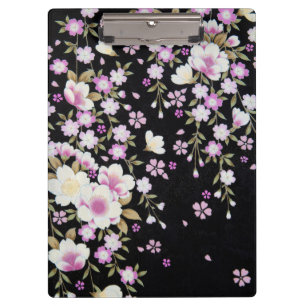 Carpeta De Pinza Flores rosadas en cascada