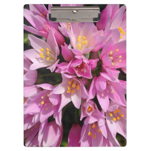 Carpeta De Pinza Flores rosadas y amarillas tropicales