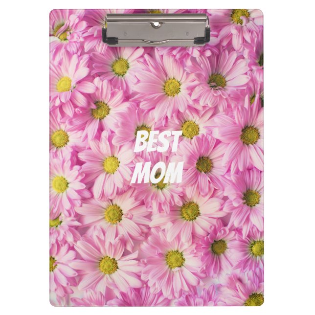 Carpeta De Pinza Flores rosas con texto (Anverso)