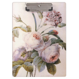 Carpeta De Pinza Flores rosas de época de P.J. Redoute