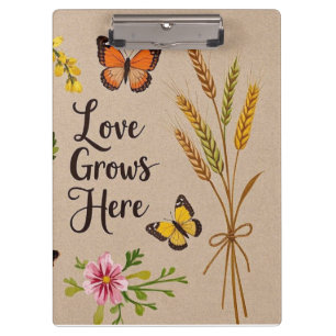 Carpeta De Pinza Flores silvestres bohemias, mariposas, tallos de t