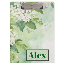 Flores Verdes Acuarela Moderna & personalizar