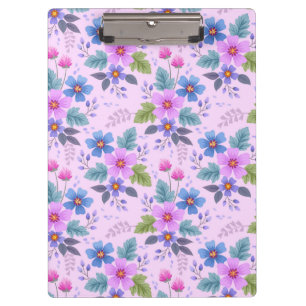 Carpeta De Pinza Flores violeta azul rosa floral Patrón 36841