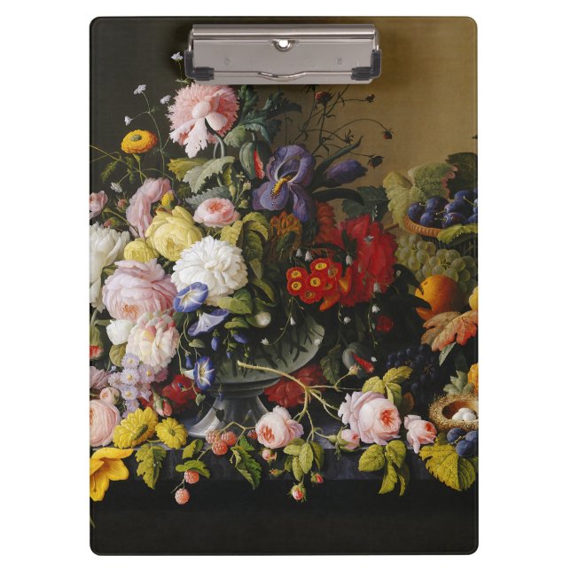 Carpeta De Pinza Flores y frutas antiguas de vida (Anverso)